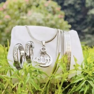 3in1 Combo ব্রেসলেট + চেইনসহ লকেট + আঙটি – Silver