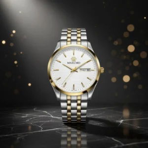 Maxlord Watch (MP-116G) - Golden+White